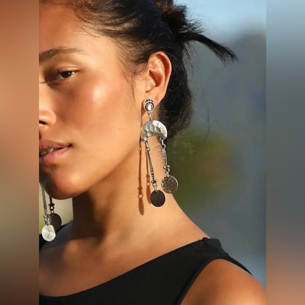 NWT Free People Back To Brooklyn Dangle Silver Earrings